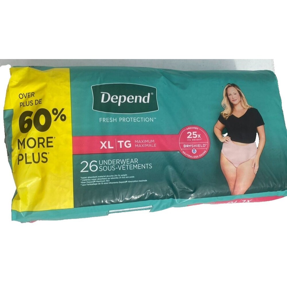 Depend for Women Incontinence Underwear MAXIMUM Absorbency X-large - Pack of 26